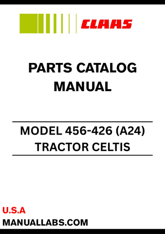  Discover the essential CLAAS Tractor Celtis 456-426 (A24) Parts Catalogue Manual, designed specifically for serial numbers A2400050 to A2499999. This comprehensive guide provides detailed information on all parts, ensuring you have the right components for maintenance and repairs.