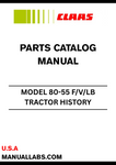 Discover the essential CLAAS Tractor History 80-55 F/V/LB Parts Catalogue Manual, specifically designed for serial numbers CT37D0397 to CT37D2300. This comprehensive manual is an invaluable resource for anyone looking to maintain or repair their CLAAS tractor, ensuring you have access to the most accurate and detailed parts information.