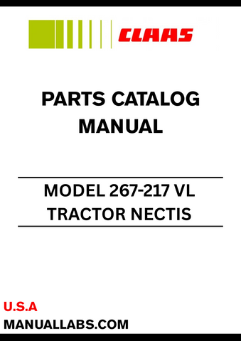 Discover the essential CLAAS Tractor Nectis 267-217 VL Parts Catalogue Manual, specifically designed for serial numbers CT9630000 to CT9639999. This comprehensive guide provides detailed information on all parts, ensuring you have the right components for maintenance and repairs.