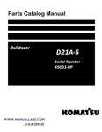 D21A-5 Komatsu Bulldozer Parts Catalog Manual S/N 45001-UP - PDF File