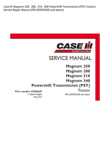 Case IH 250, 280, 310, 340 Tractor Service Manual 47685449 - PDF File Download