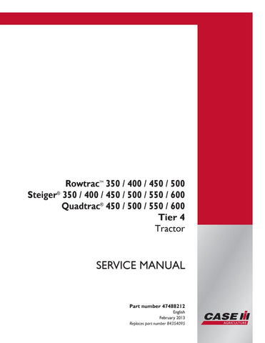 Case IH Rowtrac 350, 400, 450, 500 Steiger 350, 400, 450, 500, 550 Quadtrac 450, 500, 550, 600 Tractor Service Manual 47488212 - PDF File Download