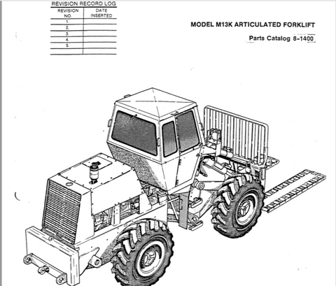 Case M13K Articulated Forklift Parts Catalog Manual - PDF File Download