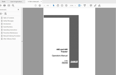 CASE IH TRACTOR 446, 448 OPERATOR’S MANUAL 9-7083 - PDF FILE