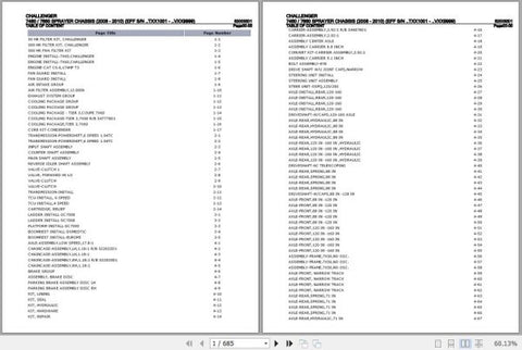 CHALLENGER 7460, 7660 SPRAYER CHASSIS SPARE PARTS CATALOGUE MANUAL 520030D1 - PDF FILE