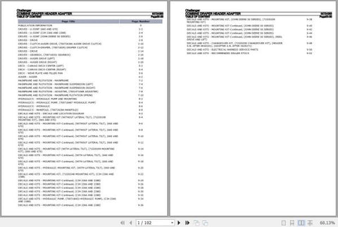 CHALLENGER COMBINE DRAPER HEADER ADAPTER SPARE PARTS CATALOGUE MANUAL 00724383 - PDF FILE