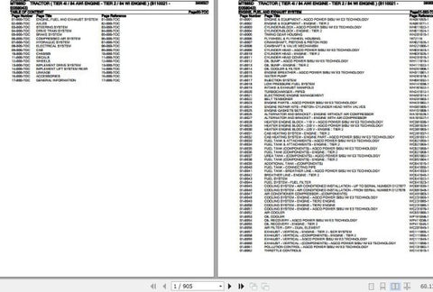 CHALLENGER TRACTOR MT735, MT745, MT755, MT765 SPARE PARTS CATALOGUE MANUAL 1637432 - PDF FILE