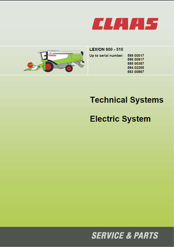 Class Lexion 600, 510 Technical System & Electric System Service Manual - PDF File Download