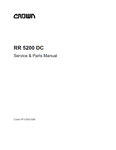 Crown RR 5200S DC/AC Forklift Service & Parts Manual - PDF File Download