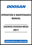 DAEWOO DOOSAN MEGA 200-V OPERATION & MAINTENANCE MANUAL - PDF FILE