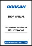 Unlock the full potential of your DAEWOO DOOSAN SOLAR 225LL Excavator Log Loader with our comprehensive PDF Shop Manual. This essential resource provides detailed diagrams, maintenance tips, and troubleshooting guidance, ensuring you can operate and maintain your equipment with confidence. Perfect for both seasoned professionals and DIY enthusiasts, this manual is your go-to guide for maximizing efficiency and extending the lifespan of your excavator. Don't miss out on the opportunity to enhance your skills