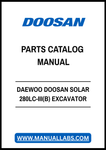 DAEWOO DOOSAN SOLAR 280LC-III(B) EXCAVATOR PARTS CATALOG MANUAL - PDF FILE