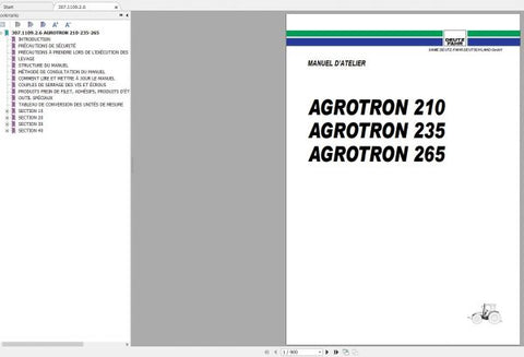 Unlock the full potential of your DEUTZ-FAHR AGROTRON 210, 235, and 265 tractors with our comprehensive Workshop Manual in PDF format. This essential guide provides detailed insights into maintenance, troubleshooting, and repair procedures, ensuring your machinery operates at peak performance.