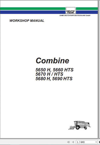 Unlock the full potential of your DEUTZ-FAHR combine with the comprehensive Workshop Manual for models 5650, 5660, 5670, 5680, and 5690. This PDF file is an essential resource for both seasoned professionals and DIY enthusiasts, providing detailed insights into maintenance, troubleshooting, and repair procedures tailored specifically for your machine