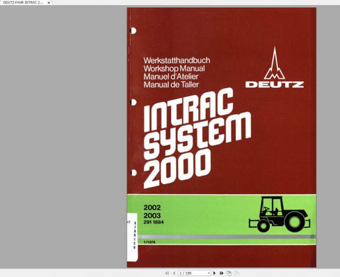 Unlock the full potential of your DEUTZ-FAHR INTRAC 2002-2003 with our comprehensive Workshop Manual in PDF format. This essential guide provides detailed insights into maintenance, troubleshooting, and repair procedures, ensuring your machinery 