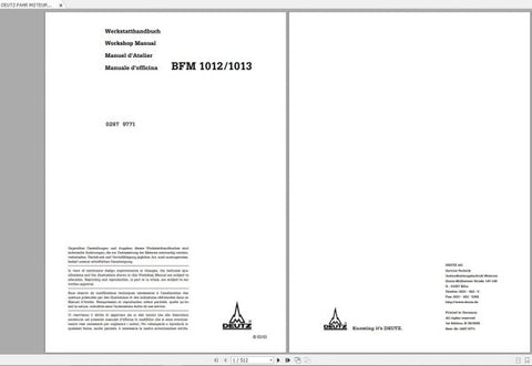 Discover the ultimate resource for maintaining and repairing your DEUTZ-FAHR diesel engines with the BFM 1012 and 1013 Workshop Manual. This comprehensive