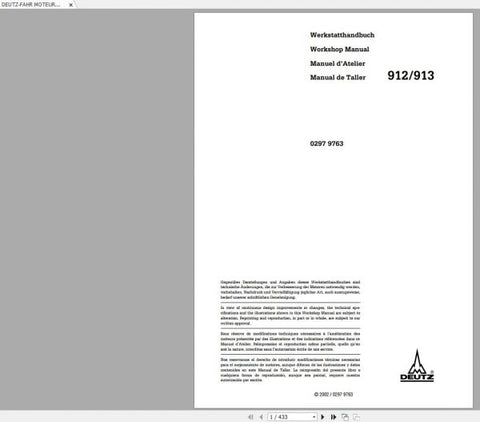 Unlock the full potential of your DEUTZ-FAHR diesel engines with the comprehensive Workshop Manual