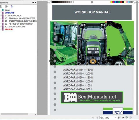 Unlock the full potential of your DEUTZ-FAHR Agrofarm 410, 420, and 430 tractors with our comprehensive Workshop Manual in PDF format. This essential guide provides detailed insights into maintenance, troubleshooting, and repair procedures, ensuring
