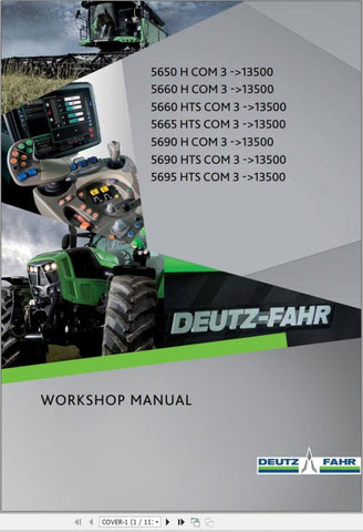 Unlock the full potential of your DEUTZ-FAHR TRACTOR 5650 H COM 3 to 5695 HTS COM 3 with our comprehensive workshop manual in PDF format. This essential guide is designed