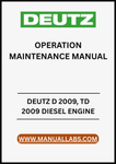 UNLOCK THE FULL POTENTIAL OF YOUR DEUTZ D 2009 AND TD 2009 DIESEL ENGINES WITH OUR COMPREHENSIVE OPERATION MAINTENANCE MANUAL, AVAILABLE IN A CONVENIENT PDF FORMAT. 