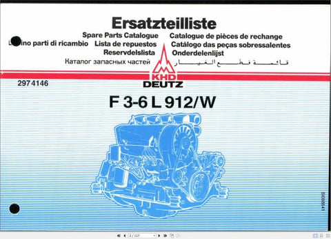 Discover the ultimate resource for maintaining your DEUTZ F3-6L 912W engine with our comprehensive Spare Parts Catalogue Manual. This PDF file is meticulously 