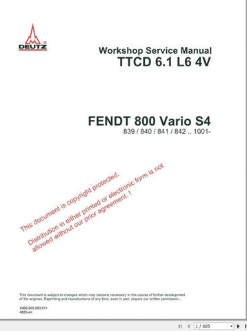 Unlock the full potential of your DEUTZ TTCD 6.1 L6 4V Diesel Engine with our comprehensive Workshop Service Manual. This PDF file is meticulously designed to provide you with all the essential information you need for maintenance, troubleshooting