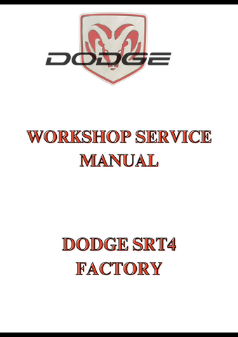 DODGE SRT4 FACTORY WORKSHOP SERVICE MANUAL - PDF