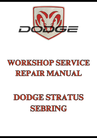 DODGE STRATUS SEBRING WORKSHOP SERVICE REPAIR MANUAL - PDF