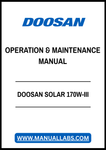 DOOSAN SOLAR 170W-III OPERATION & MAINTENANCE MANUAL - PDF FILE