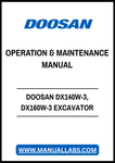 Enhance your operational efficiency with the DOOSAN DX140W-3 and DX160W-3 Excavator Operation & Maintenance Manual in PDF format. This comprehensive guide provides essential insights into the proper operation and maintenance of your excavator, ensuring optimal performance and longevity. With easy navigation and detailed instructions, you can quickly access vital information to keep your machinery running smoothly. Invest in this manual today to maximize your equipment's potential and minimize downtime.