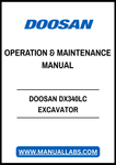 DOOSAN DX340LC EXCAVATOR OPERATION & MAINTENANCE MANUAL - PDF FILE