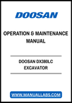 DOOSAN DX380LC EXCAVATOR OPERATION & MAINTENANCE MANUAL - PDF FILE