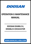DOOSAN DX490LC-5, DX530LC-5 EXCAVATOR OPERATION & MAINTENANCE MANUAL - PDF FILE