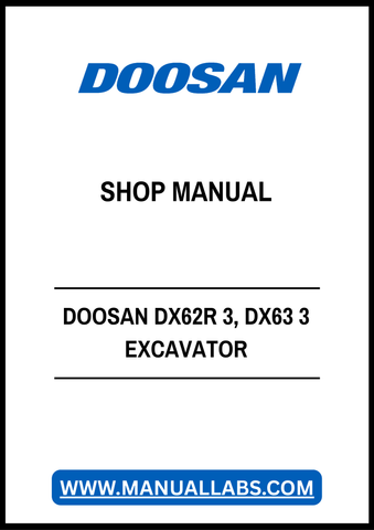 Unlock the full potential of your DOOSAN DX62R 3 and DX63 3 excavators with our comprehensive shop manual, available in a convenient PDF format. This essential guide provides detailed schematics, maintenance tips, and troubleshooting advice, ensuring you can keep your machinery running smoothly and efficiently. Perfect for both seasoned professionals and DIY enthusiasts, this manual is your go-to resource for maximizing performance and minimizing downtime. Don't miss out on the opportunity to enhance your e