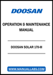 DOOSAN SOLAR 170-III OPERATION & MAINTENANCE MANUAL - PDF FILE