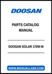 DOOSAN SOLAR 170W-III PARTS CATALOG MANUAL - PDF FILE