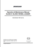 Daewoo Doosan DL300-5, DL350-5 Wheel Loader Operation & Maintenance Manual Serial Number 10001 and Up - PDF 