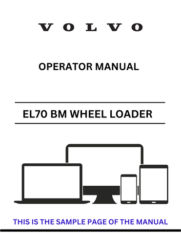 VOLVO EL70 BM WHEEL LOADER (WLO) OPERATOR MANUAL (PDF FILE)