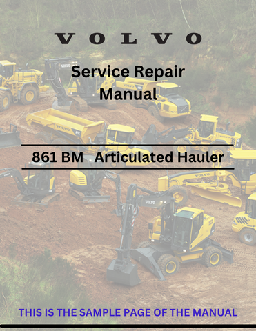 VOLVO 861 BM ARTICULATED HAULERS (ART) REPAIR SERVICE MANUAL (PDF FILE)