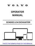 VOLVO EC400E LC4 EXCAVATOR OPERATOR MANUAL - PDF FILE