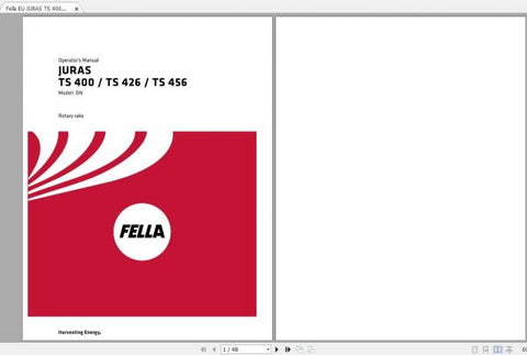 Discover the FELLA EU JURAS TS 400, 426, 456 DN Operators Manual, a comprehensive PDF guide designed to enhance your operational efficiency. This manual provides detailed instructions and insights tailored for the FELLA JURAS series, ensuring you have all the necessary information at your fingertips.