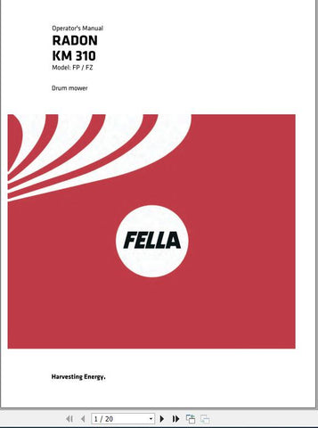 Discover the FELLA EU RADON KM 310 FP, a powerful and efficient tool designed for optimal performance in your agricultural tasks. This PDF operator's manual provides comprehensive guidance on the features and functionalities of the machine, ensuring you can maximize