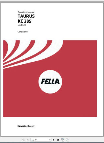 Discover the essential FELLA EU TAURUS KC 285D 2016 Operators Manual, a comprehensive PDF guide designed to enhance your operational efficiency. This manual provides detailed instructions and insights tailored specifically for the FELLA EU TAURUS KC 285D model, ensuring you have all the information you need at your fingertips
