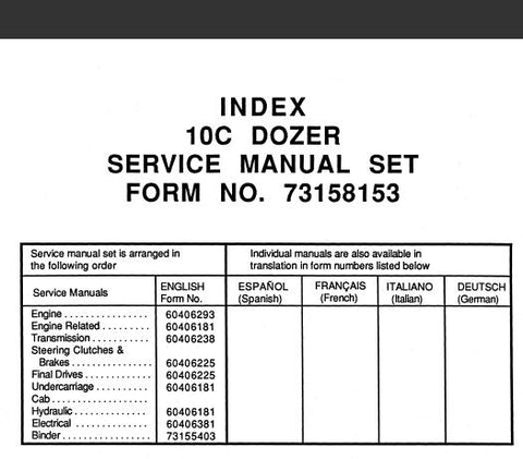 UNLOCK THE FULL POTENTIAL OF YOUR FIAT-ALLIS 10C CRAWLER DOZER WITH OUR COMPREHENSIVE SERVICE REPAIR MANUAL IN PDF FORMAT.