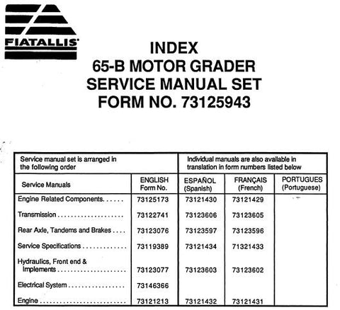 UNLOCK THE FULL POTENTIAL OF YOUR FIAT-ALLIS 65-B MOTOR GRADER WITH OUR COMPREHENSIVE SERVICE REPAIR MANUAL IN PDF FORMAT. 