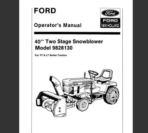 ENHANCE YOUR SNOW-CLEARING EFFICIENCY WITH THE FORD 40" TWO STAGE SNOWBLOWER, SPECIFICALLY DESIGNED FOR YT & L SERIES TRACTORS (MODEL 9828130).
