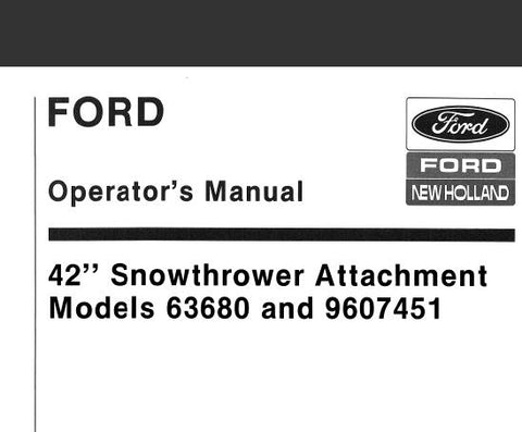 ENHANCE YOUR SNOW REMOVAL EFFICIENCY WITH THE FORD 42” SNOWTHROWER ATTACHMENT, DESIGNED SPECIFICALLY FOR MODELS 63680 AND 9607451.
