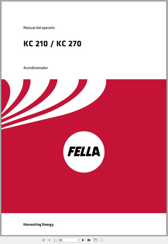 FELLA CONDITIONER KC210, KC270 FEL12769405_ES01 ES OPERATORS MANUAL - PDF FILE