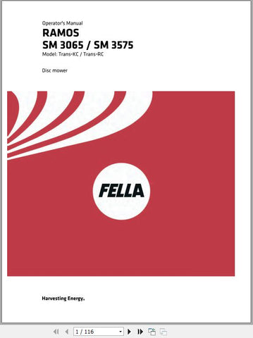 FELLA EU RAMOS SM 3065-3575 TRANS-KC,RC FEL13867705_EN01 OPERATORS MANUAL - PDF FILE