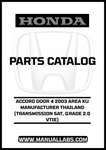 HONDA ACCORD DOOR 4 2003 AREA KU MANUFACTURER THAILAND (TRANSMISSION 5AT, GRADE 2.0 VTIE) PARTS CATALOG MANUAL - PDF DOWNLOAD